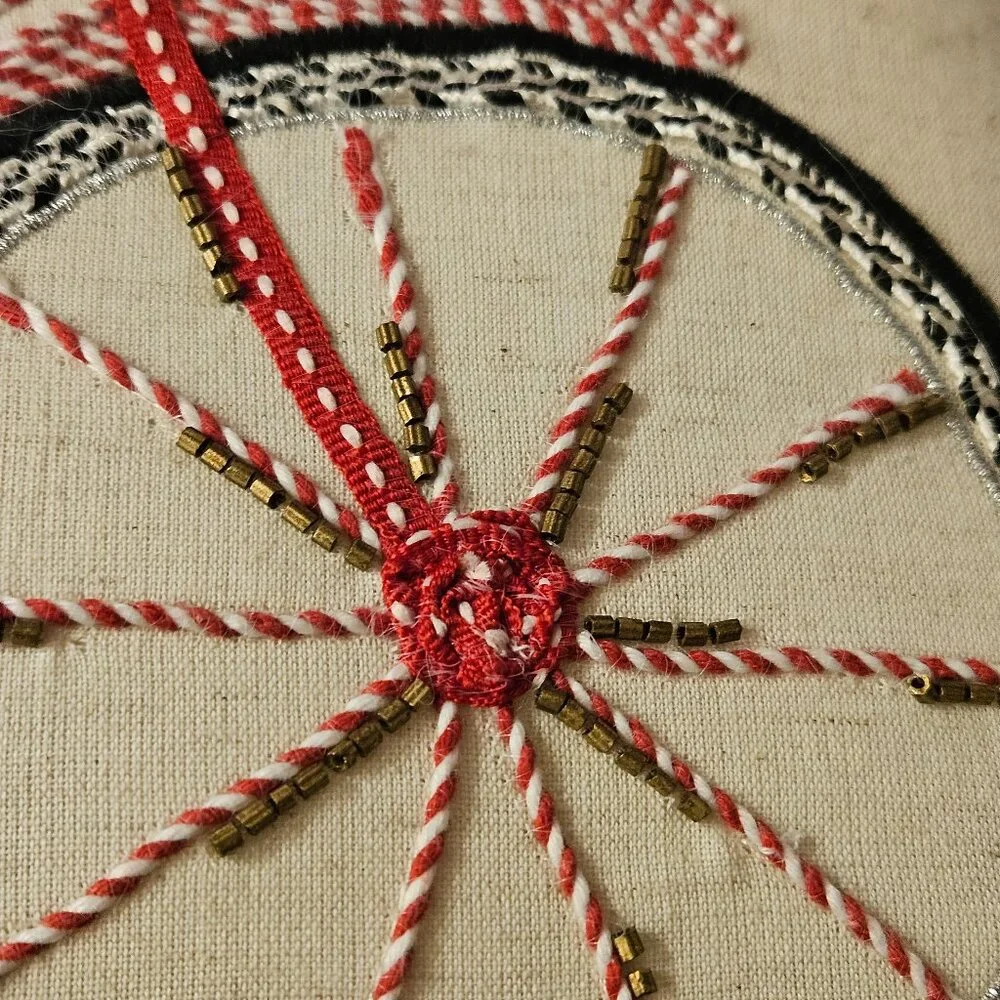RARE MACKENZIE CHILDS BICYCLE LOVE COURTLY CHECK COTTON THROW ACCENT PILLOW
